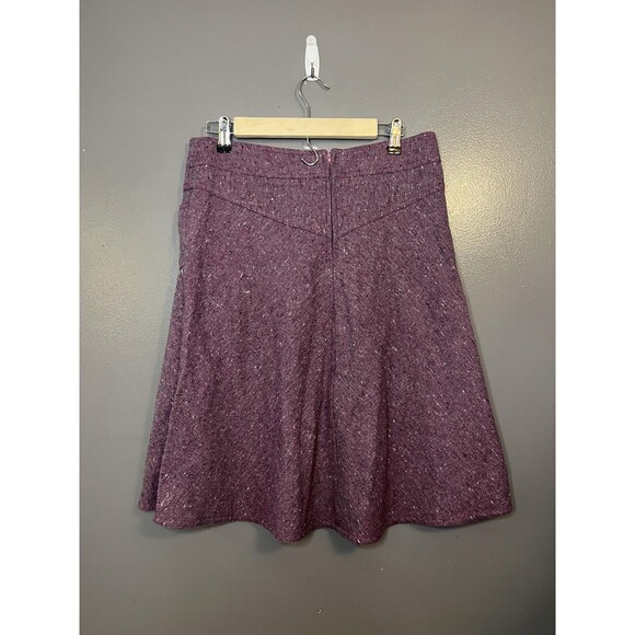 Necessary Objects Skirt Womens Medium Purple Wool Blend A-Line Tweed Made in USA - Picture 3 of 5